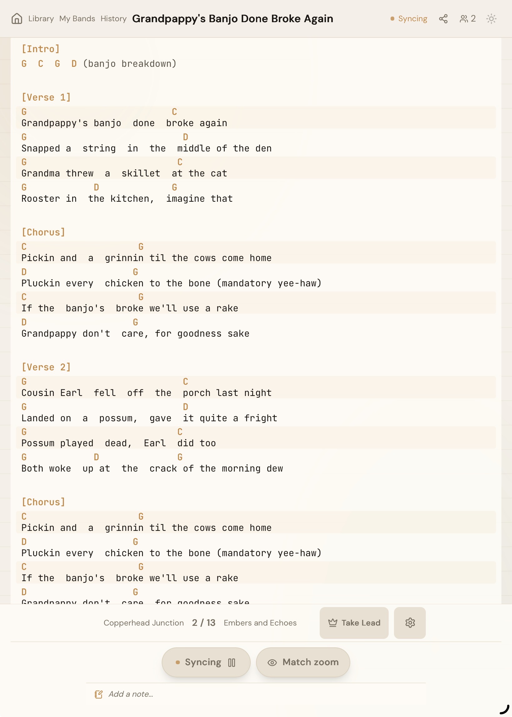 A bandmate's phone showing the same chart